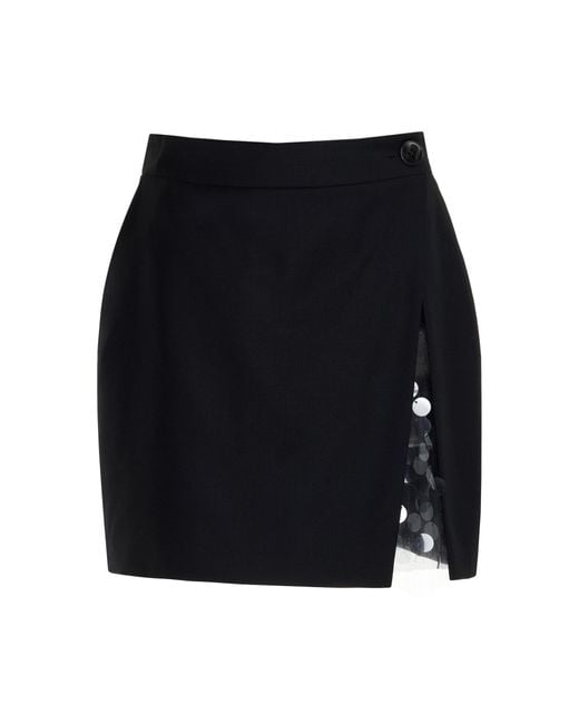 16Arlington Black Noelia Wool Mini Skirt