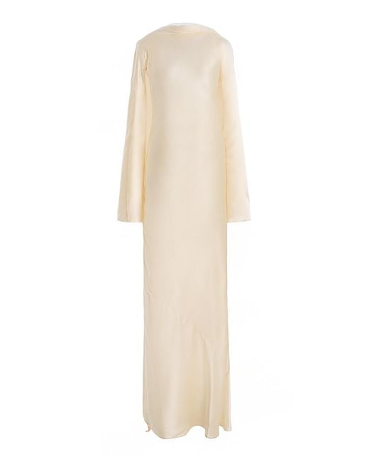 Kallmeyer Natural Taylor Scarf Sill Charmeuse Maxi Dress