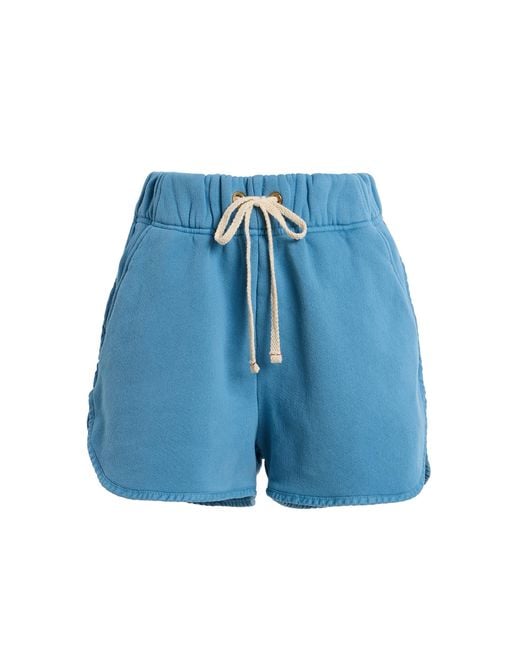 Les Tien Blue Exclusive Serena Scallop Cotton Mini Shorts