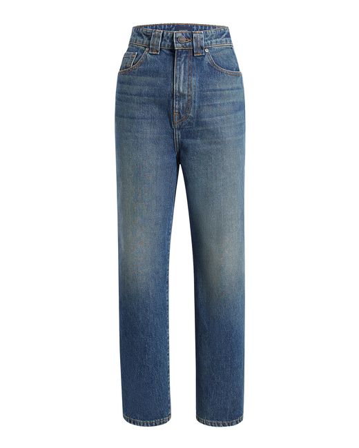 Khaite Blue Shalbi Rigid High-rise Straight-leg Jeans