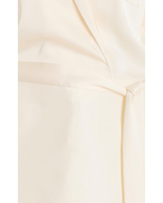 Philosophy Di Lorenzo Serafini White Belted Charmeuse Maxi Robe Dress