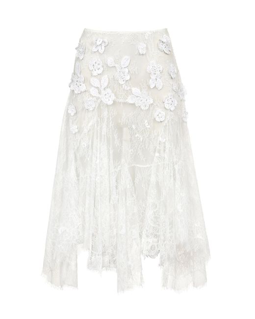Francesca Miranda White Flor Lace Skirt