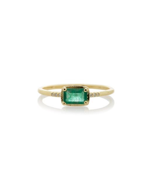 Ila Green Karina 14K; Emerald And Diamond Ring