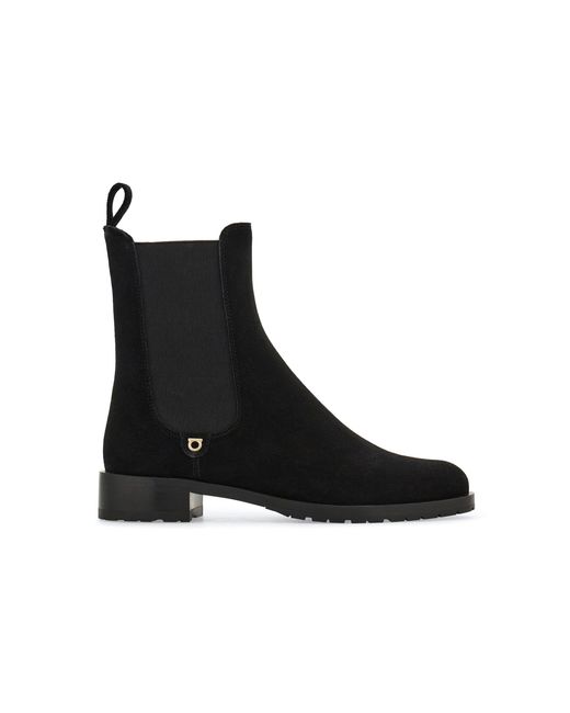 Ferragamo Black Briuli Leather Chelsea Boots