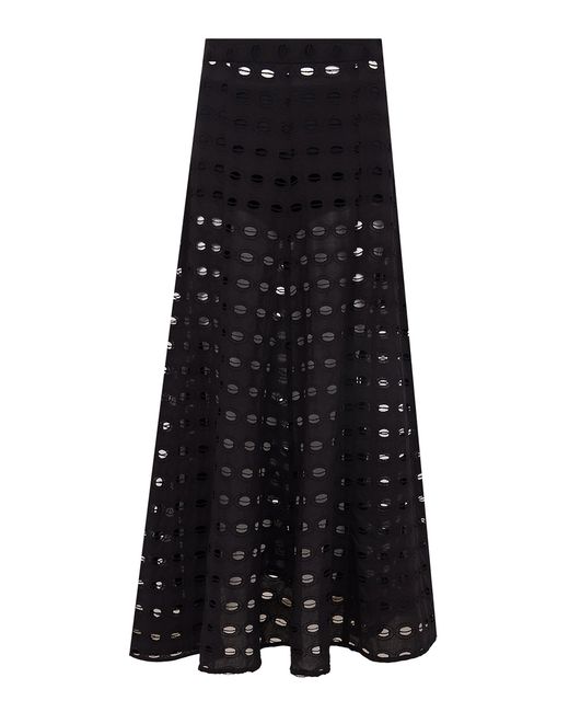 ViX Black X Bianca Brandolini Solid Lauren Cotton Maxi Skirt