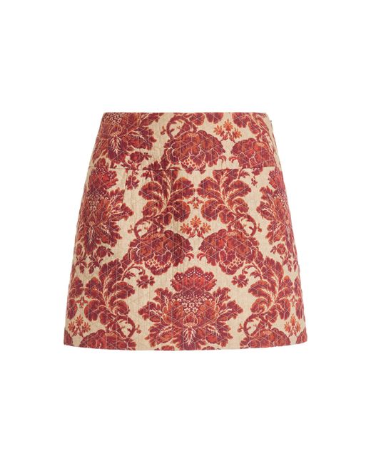 Posse Red Joslin Printed Cotton-blend Mini Skirt