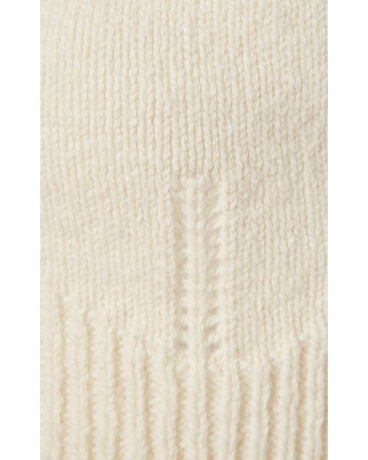 Jil Sander White Ribbed Knit Cotton-wool Bralette