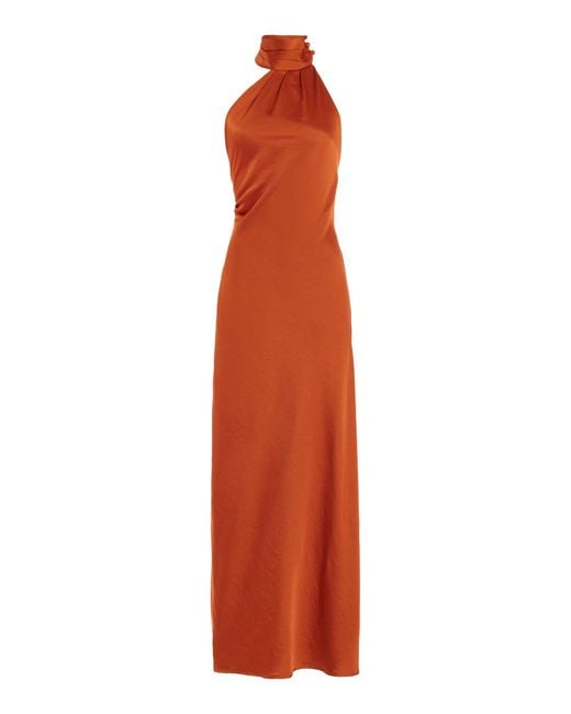 Significant Other Orange Darcy Backless Midi Dress