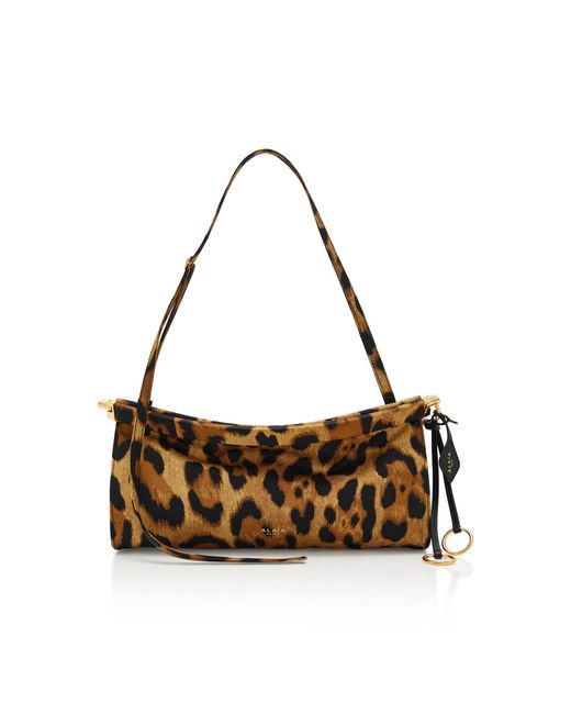 Alaïa White Le Click Medium Ocelot-Printed Twill Bag
