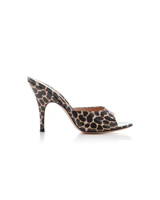 Gianvito Rossi Metallic Printed Leather Mules