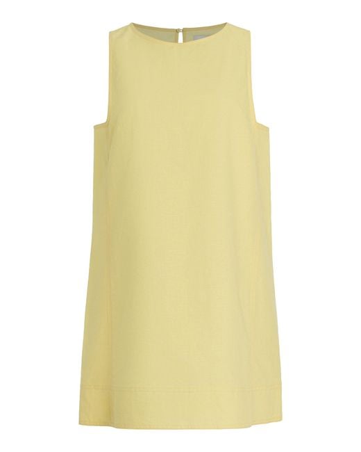 Matteau Yellow Exclusive Linen-Cotton Mini Shift Dress