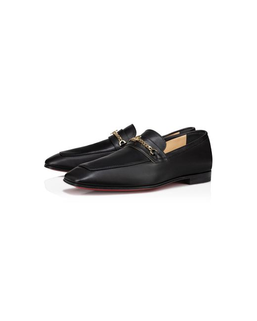 Christian Louboutin Mj Moc Leather Loafers in Black | Lyst