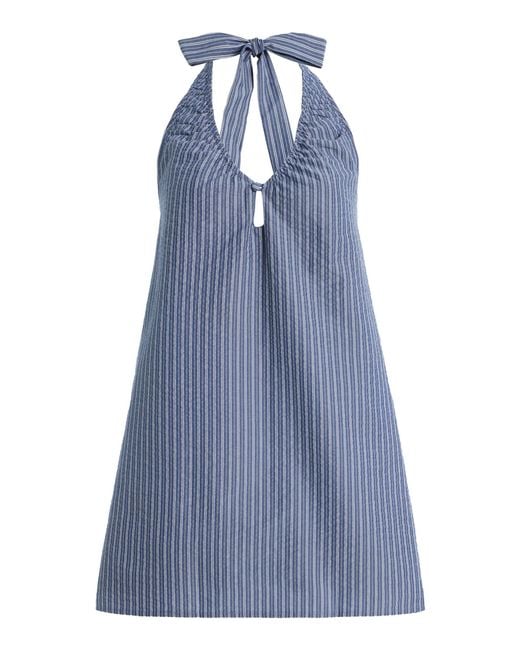 ELCE Blue Exclusive Sidney Cotton-Blend Mini Halter Dress