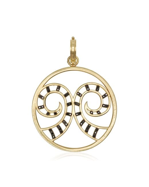 Sylva & Cie Metallic Aries 18k Yellow Gold Diamond Pendant