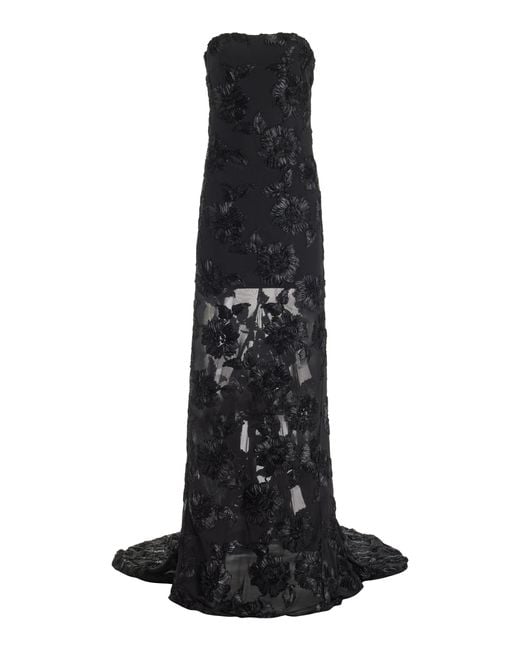 ROTATE BIRGER CHRISTENSEN 3d Mesh Maxi Tube Dress in Black