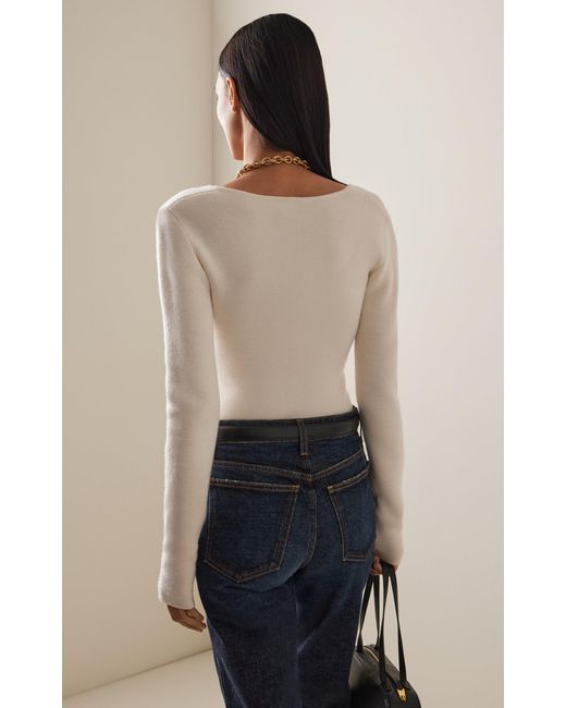 Totême  White Merino Wool-Blend Top