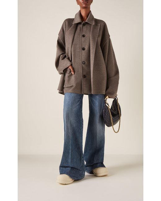 Bottega Veneta Brown Wool-cashmere Short Coat