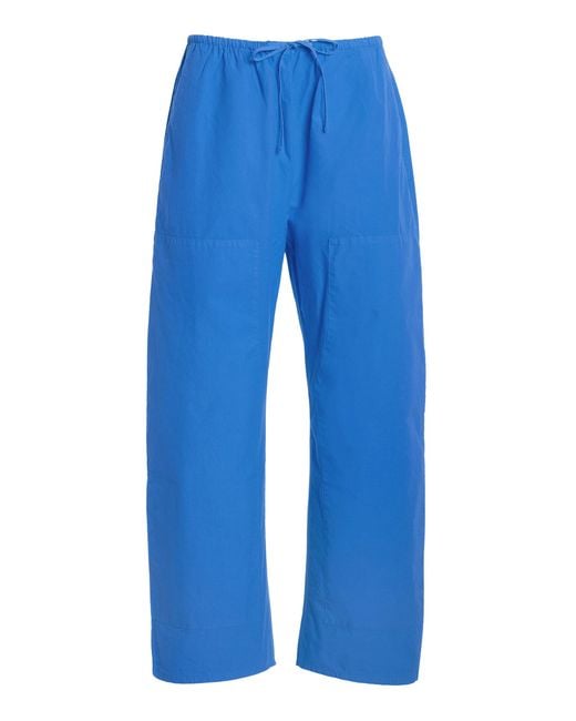 Leset Blue Kyoto Cotton Carpenter Pants