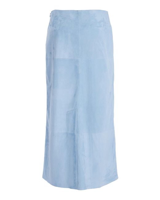Proenza Schouler Blue Nadia Suede Maxi Skirt