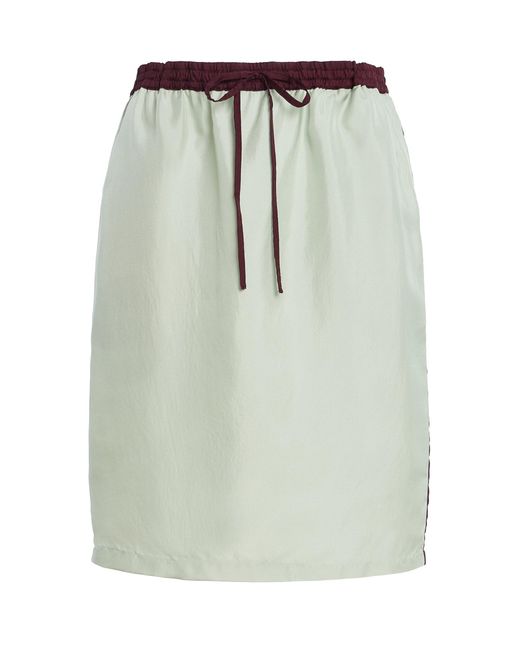 Franchise Green Fanny Silk Midi Drawstring Skirt
