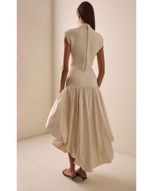 Aje. White Venetia Knit Midi Dress