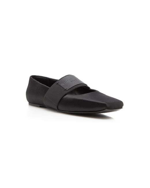 Givenchy Black Sliced Square Satin Ballet Flats
