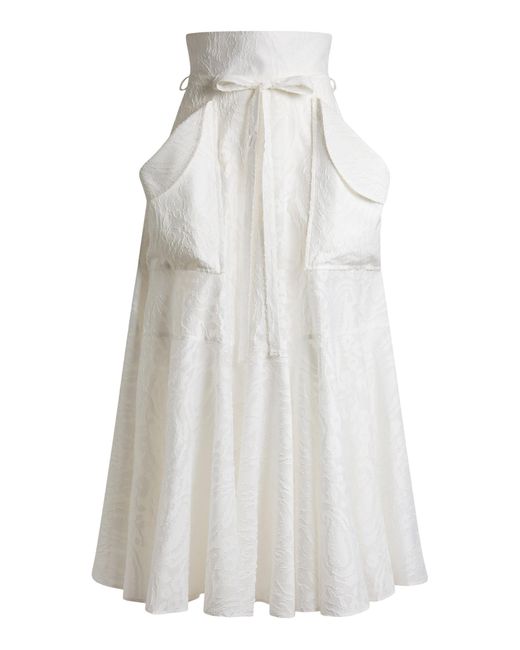 Etro White High-Rise Lace Cotton-Silk Maxi Skirt