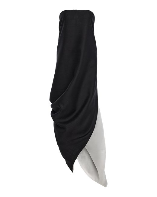 Atelier Prabal Gurung Black Hand-Draped Back-Knotted Sari Dress
