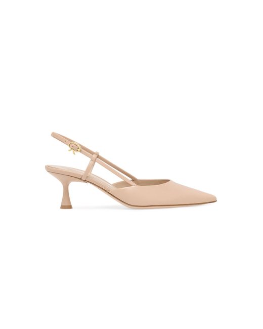Gianvito Rossi Pink Ascent Leather Slingback Pumps