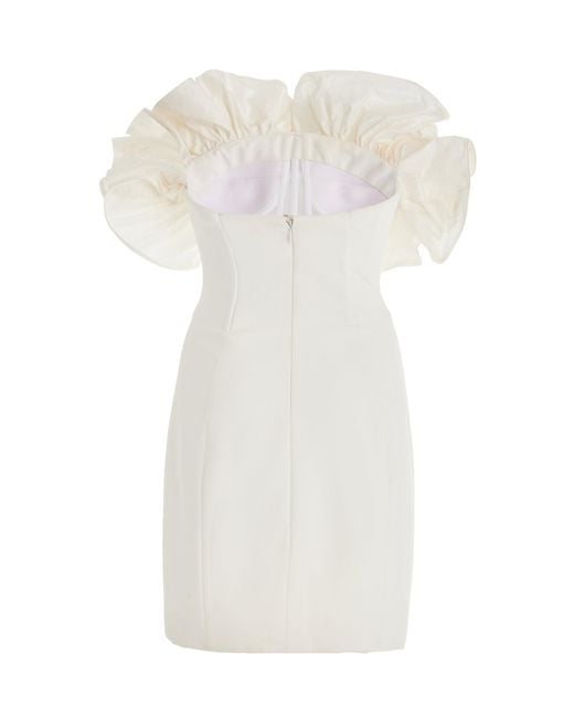 Carolina Herrera White Ruffled Mini Dress