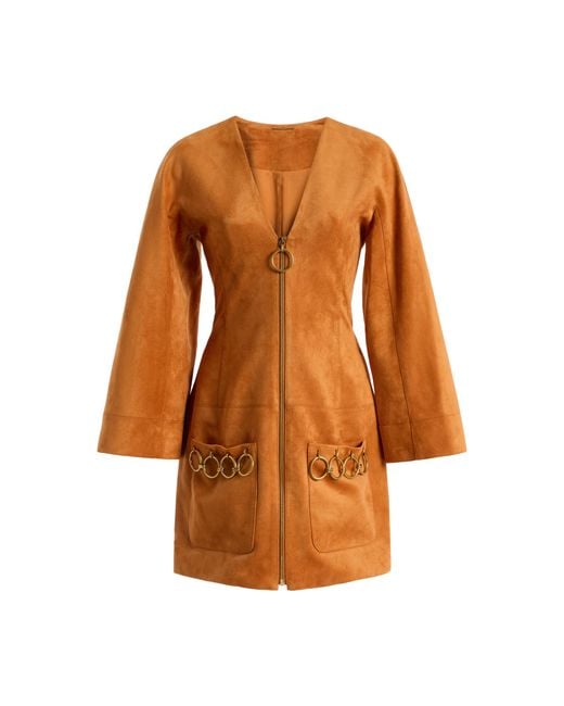 Alexis Orange Anesa Faux Suede Mini Dress