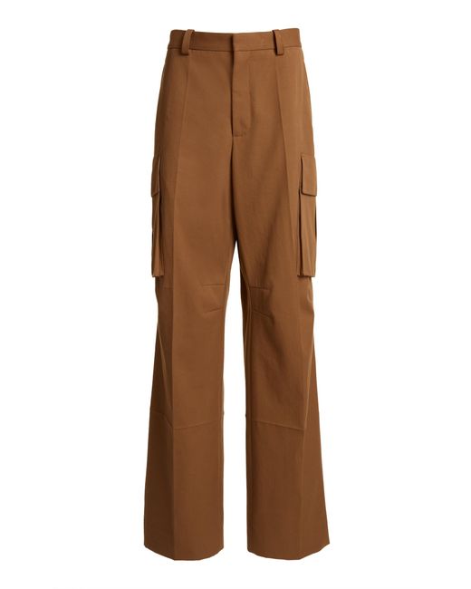 Victoria Beckham Brown Mid-rise Cotton Wide-leg Cargo Pants