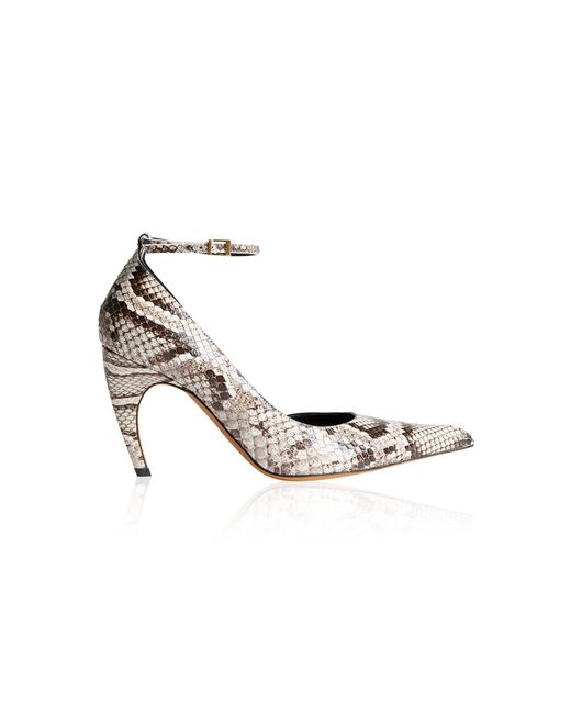 Khaite Metallic Gilda Ankle Strap Pump 85