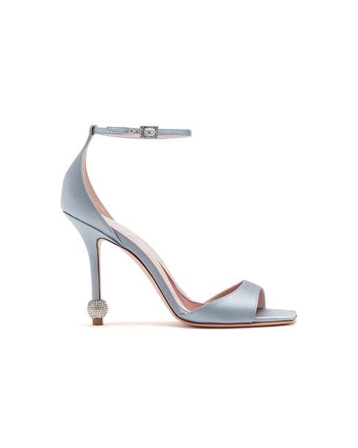 Roger Vivier White I Love Vivier Strass-Detail Satin Sandals