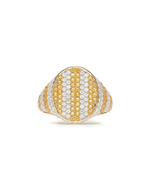 Yvonne Léon Metallic Exclusive Riviera 9K Citrine; Diamond Signet Ring