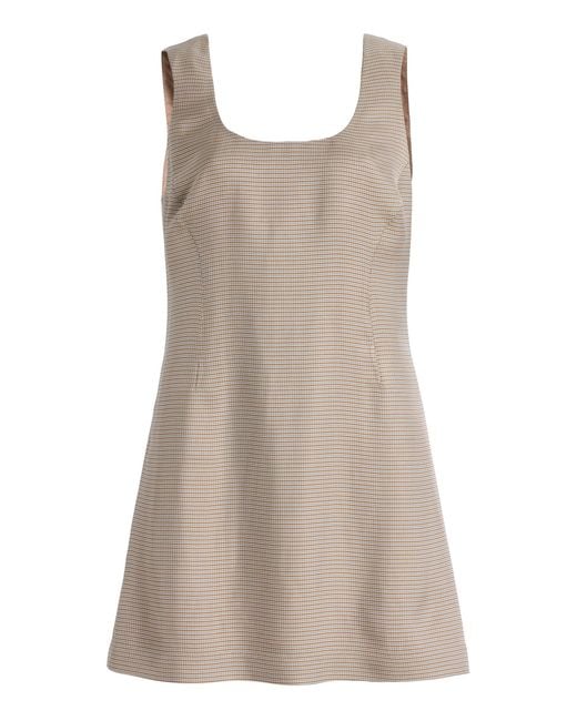 Kallmeyer Brown Eloise Micro-Plaid Mini Dress