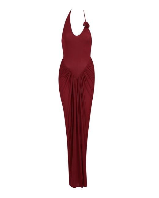 Maygel Coronel Red Vestalia Jersey Maxi Dress