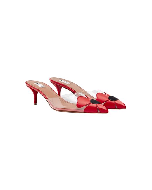 Alaïa Red Bloom Suede Pumps