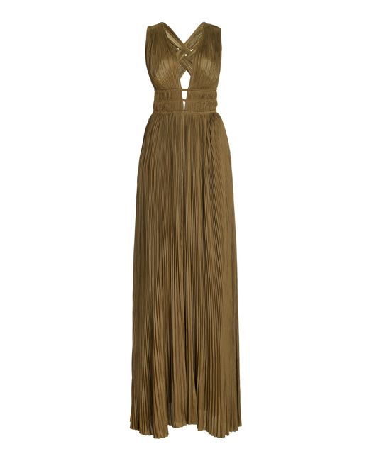 Ulla Johnson Natural Veda Plissé Georgette Gown