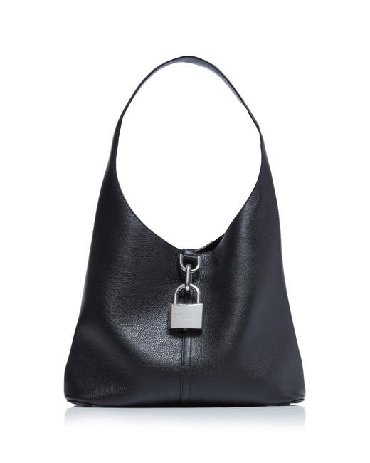 Balenciaga Black Lock-detailed Leather Hobo Bag