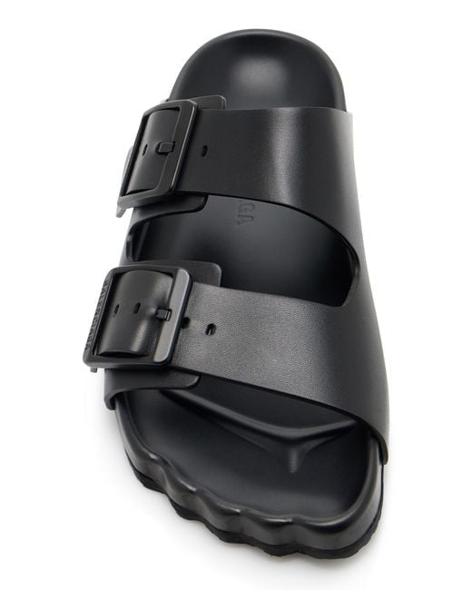 Balenciaga Black Sunday Leather Slide Sandals