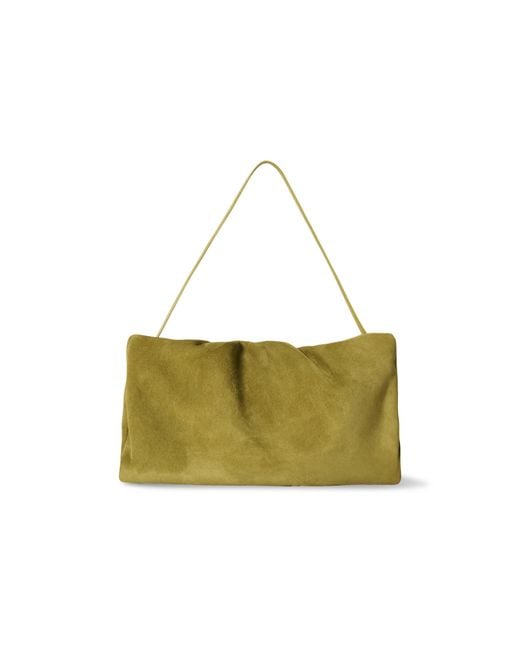 The Row Green Xl Bourse Suede Bag