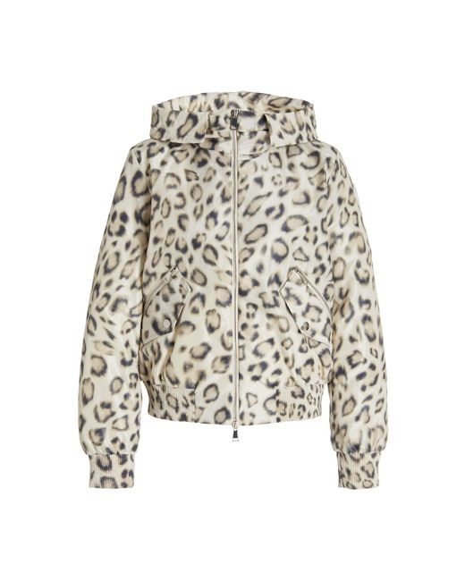 Moncler Synthetic Aldib Leopard-print Down Puffer Coat - Lyst