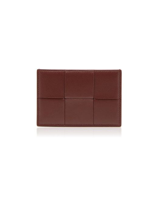 Bottega Veneta Purple Intecciato Leather Card Case