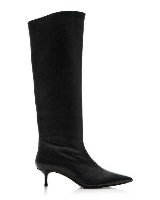Staud Black Sebastian Leather Knee Boots