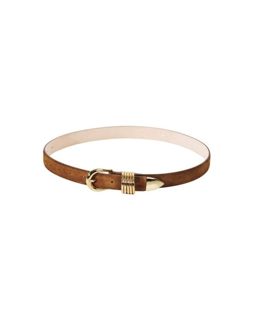 DEHANCHE White Hollyhock Suede Belt