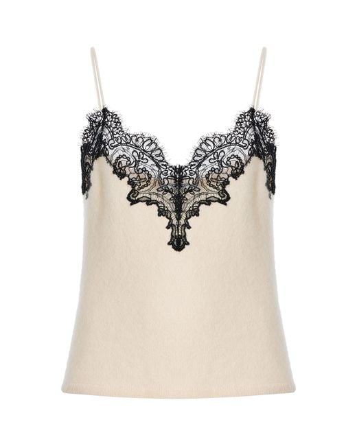 Adam Lippes White Beatrix Brushed Cashmere Cami