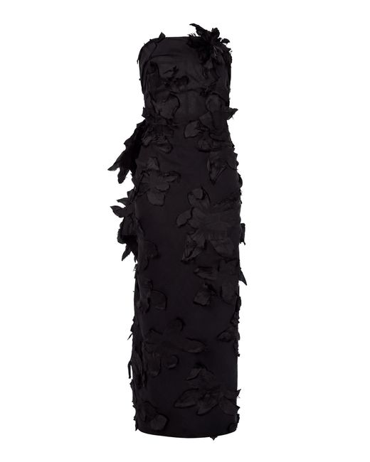 Monse Black Ruffled Back Cotton-Blend Midi Dress