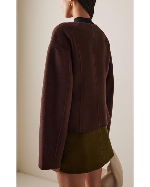 Ulla Johnson Black Elsie Double-Faced Wool-Blend Coat