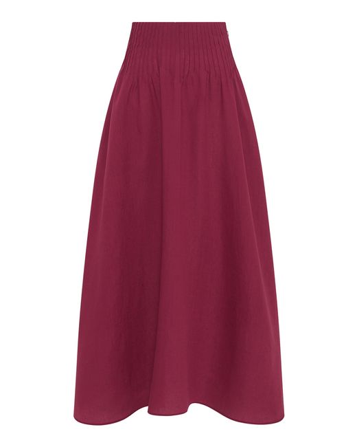 Gabriela Hearst Red Penelope Midi Skirt
